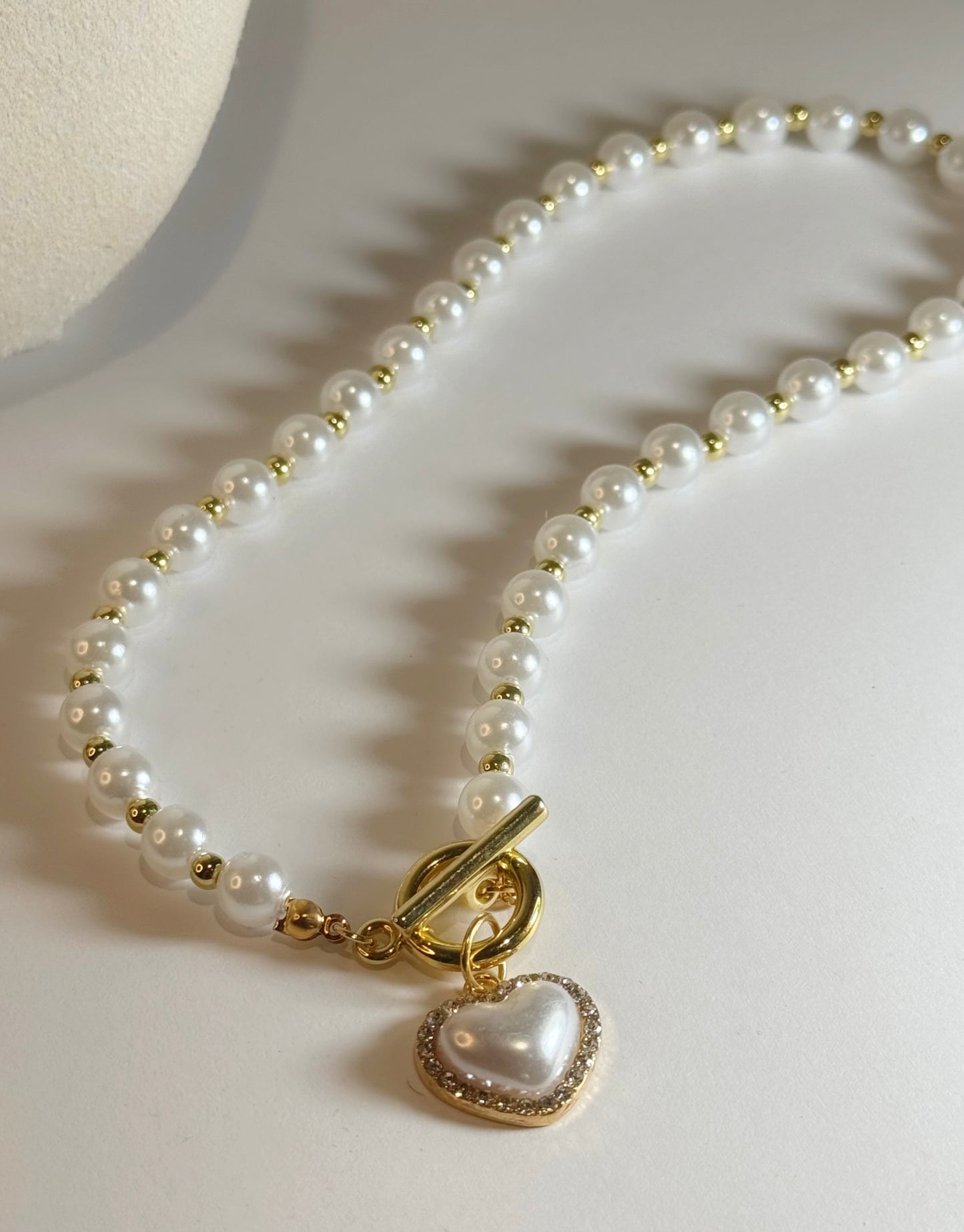 Collier Perlé Cœur Nacré
