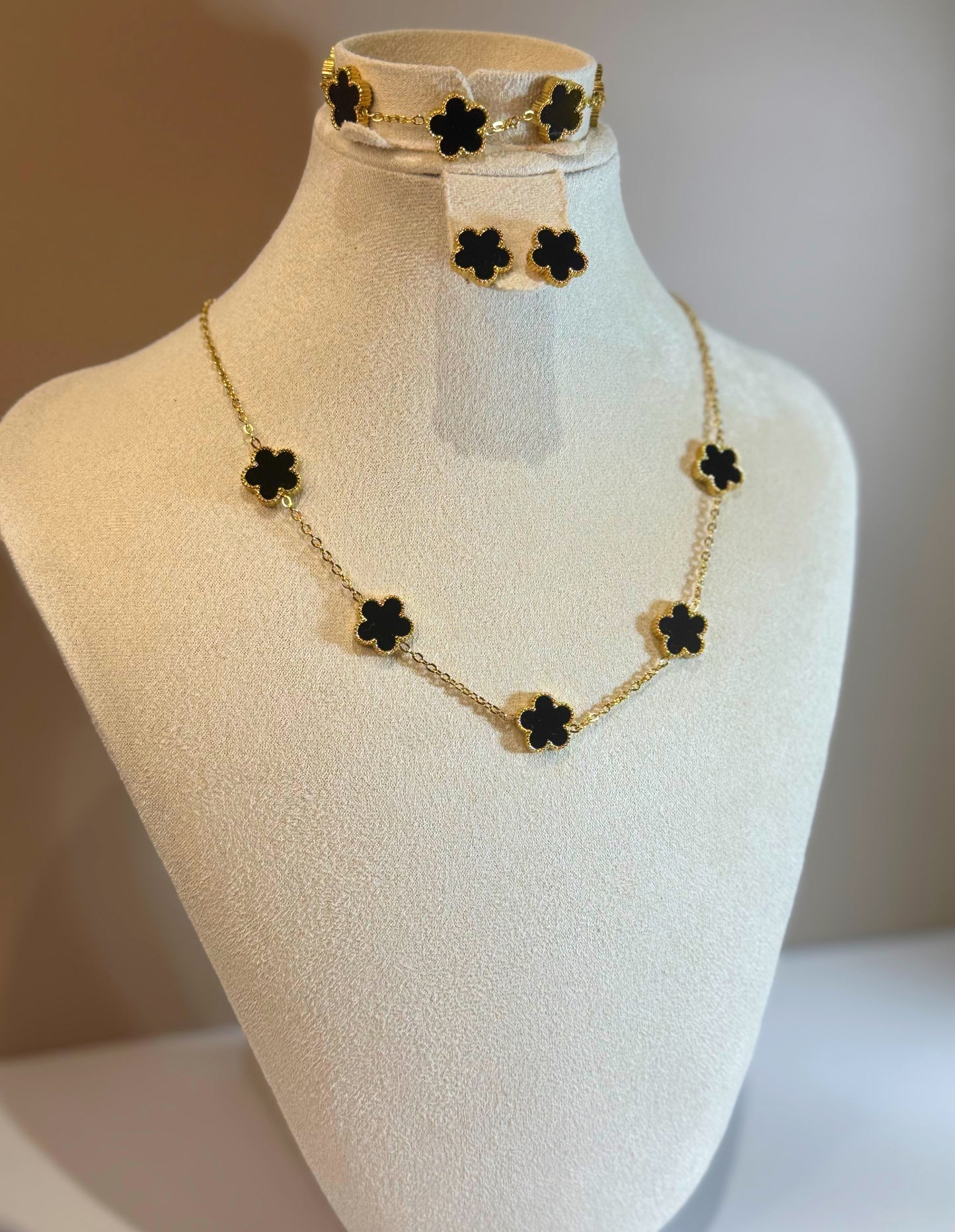 Parure Fleur d'Élise Noire