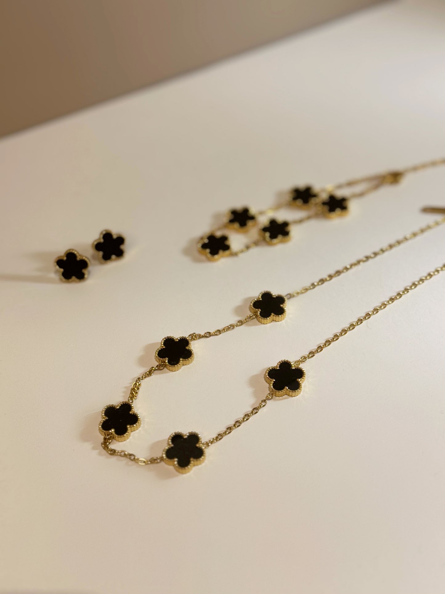 Parure Fleur d'Élise Noire