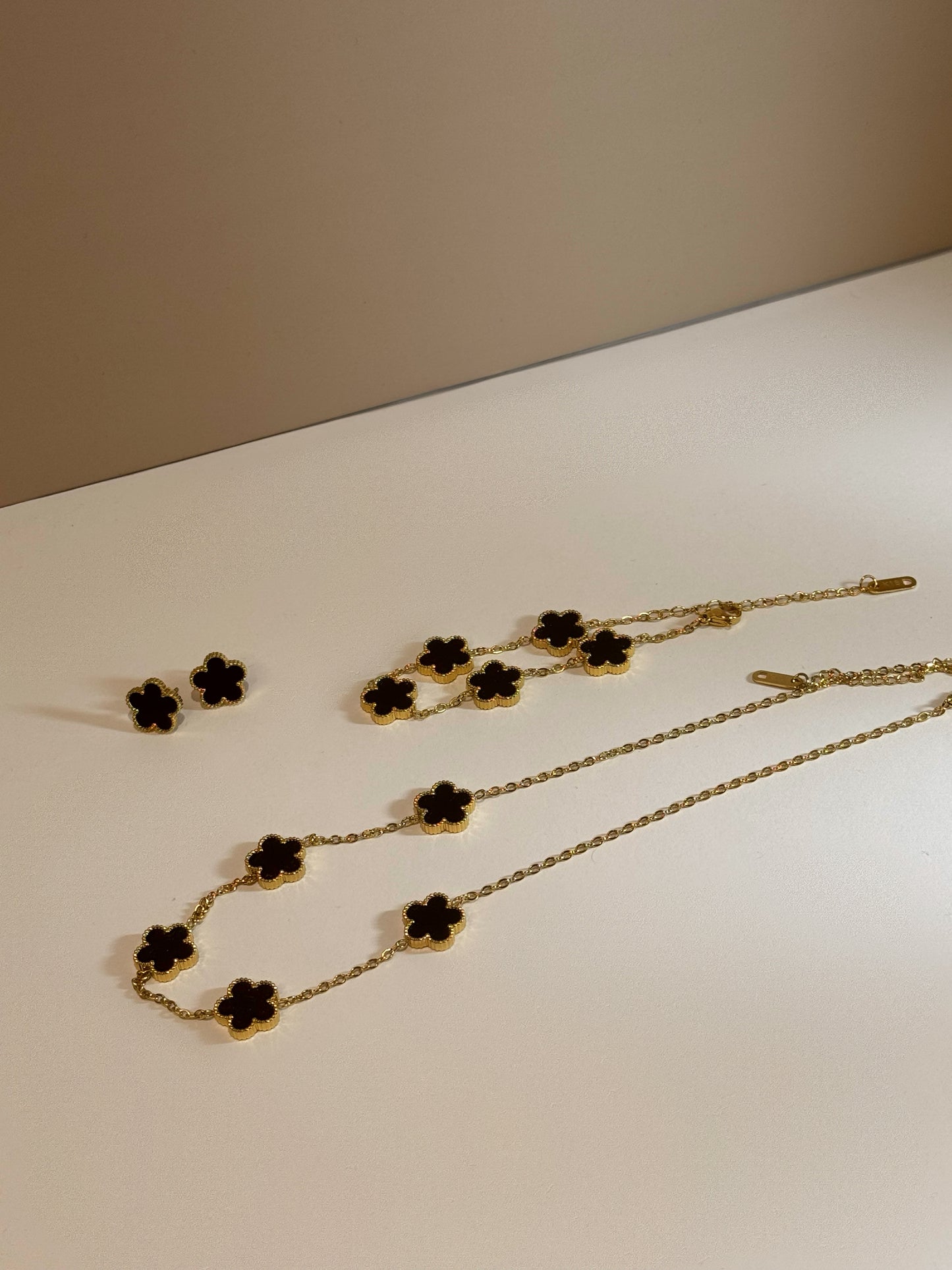 Parure Fleur d'Élise Noire