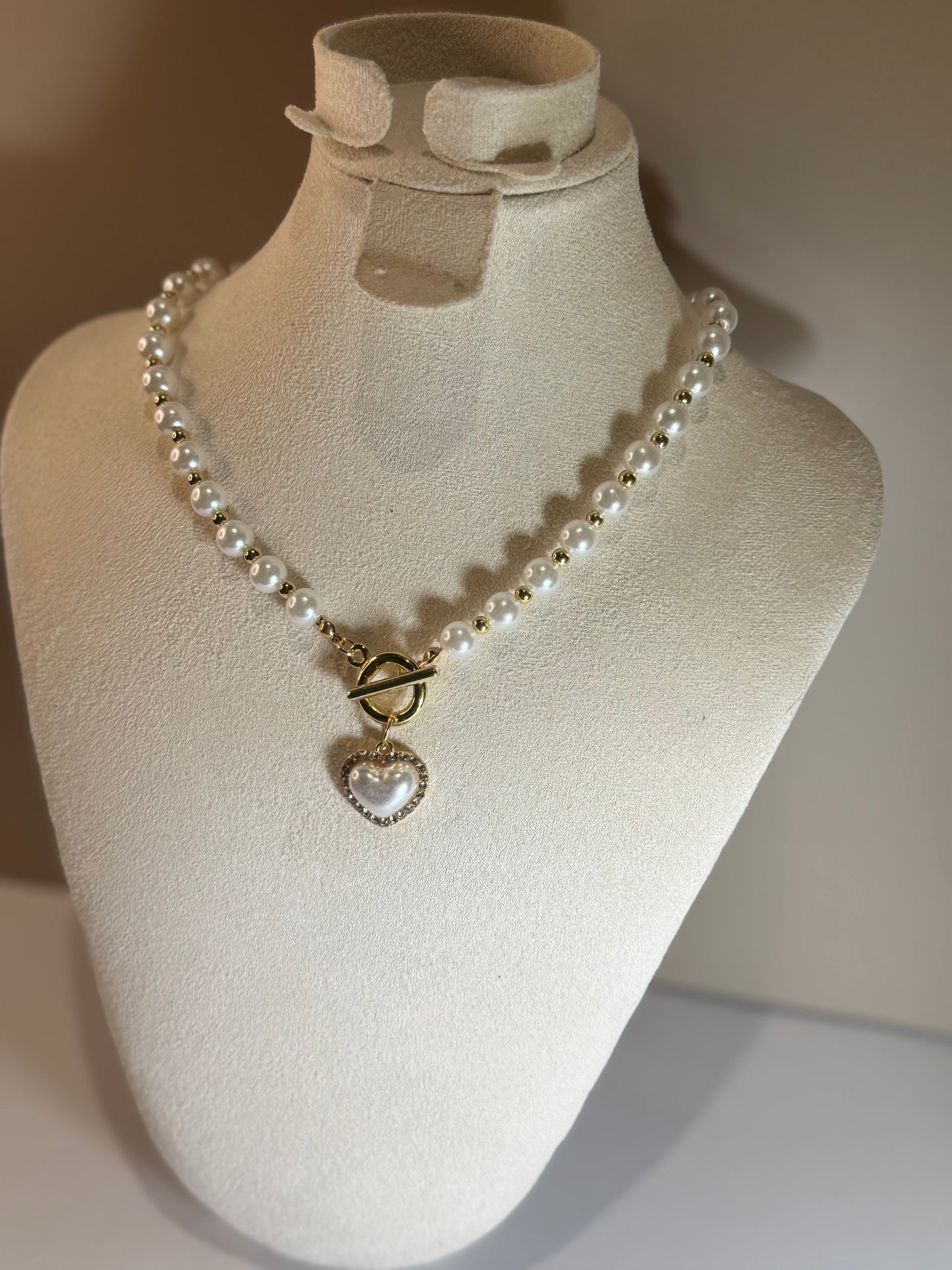 Collier Perlé Cœur Nacré