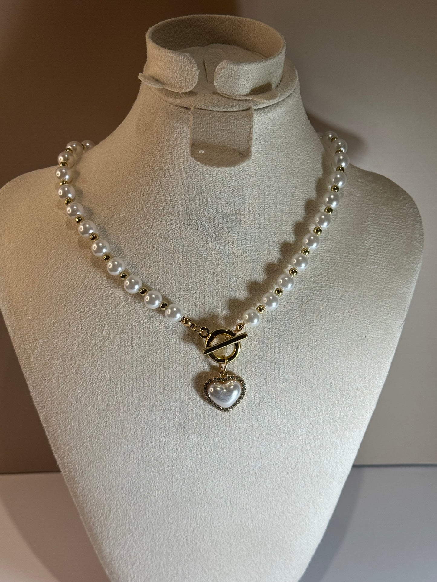 Collier Perlé Cœur Nacré