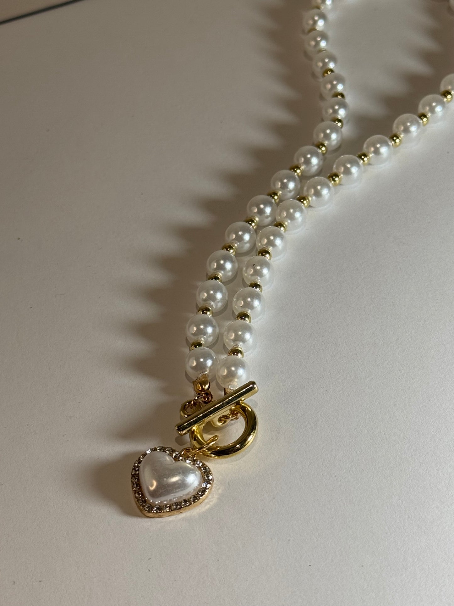 Collier Perlé Cœur Nacré