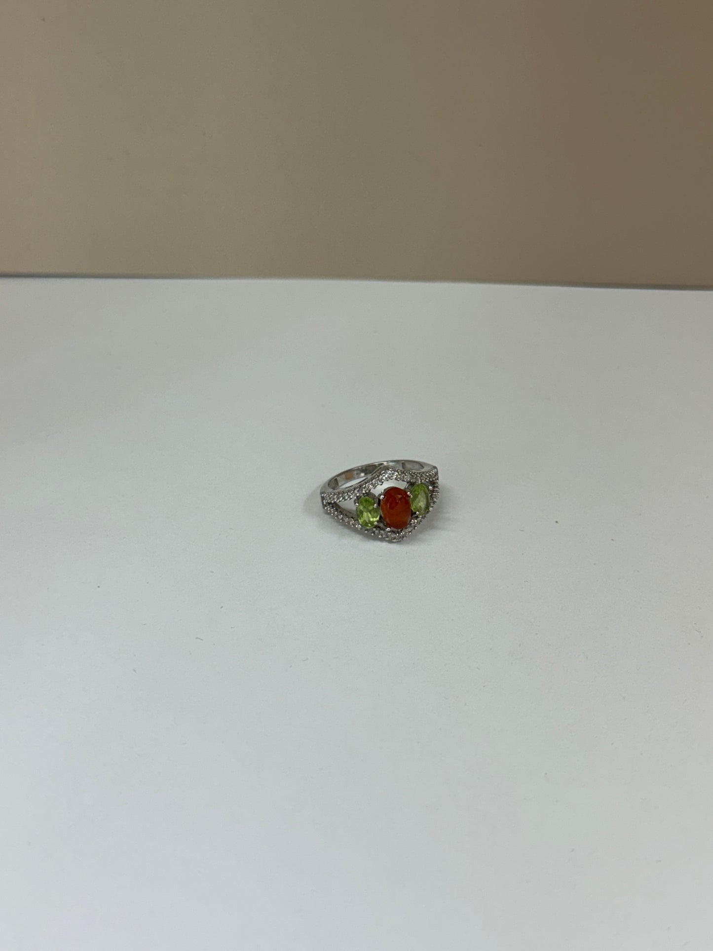 Bague Harmonie d’Équinoxe (Péridot &Grenat)