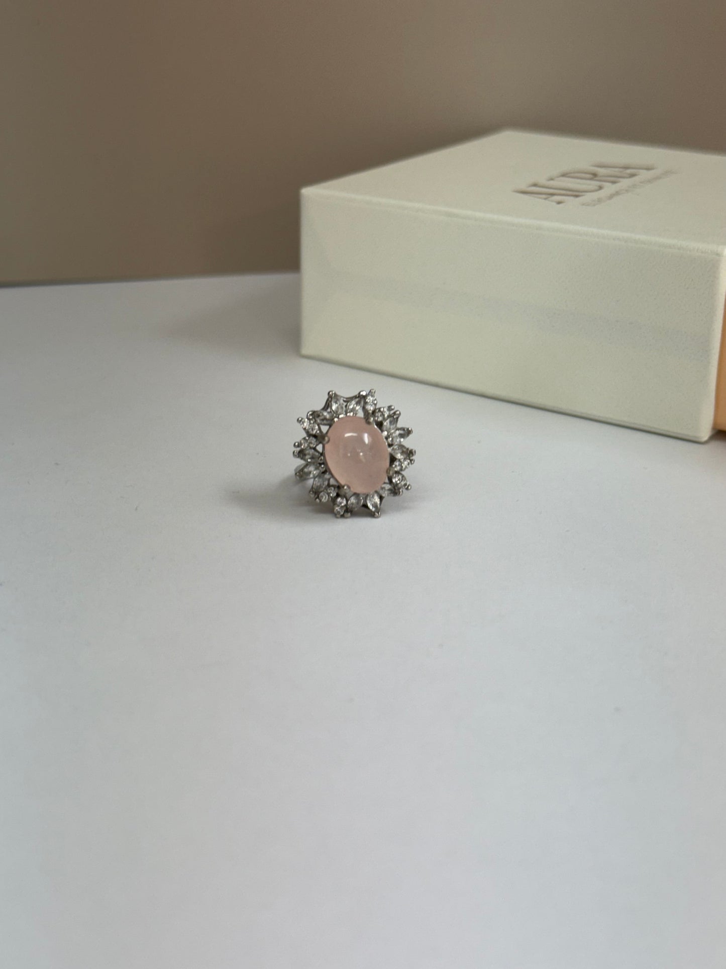 Bague Reine de Cœur (Quartz Rose)