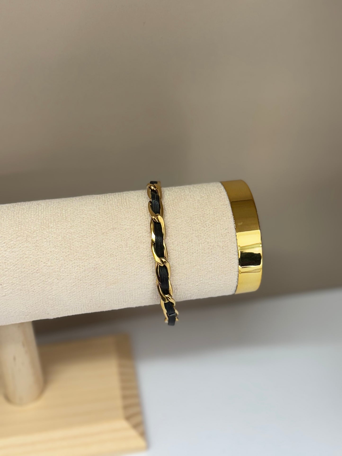 Bracelet Chaîne Noir & Or