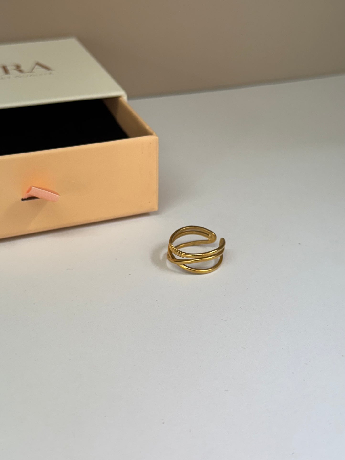 Bague Spirale Dorée