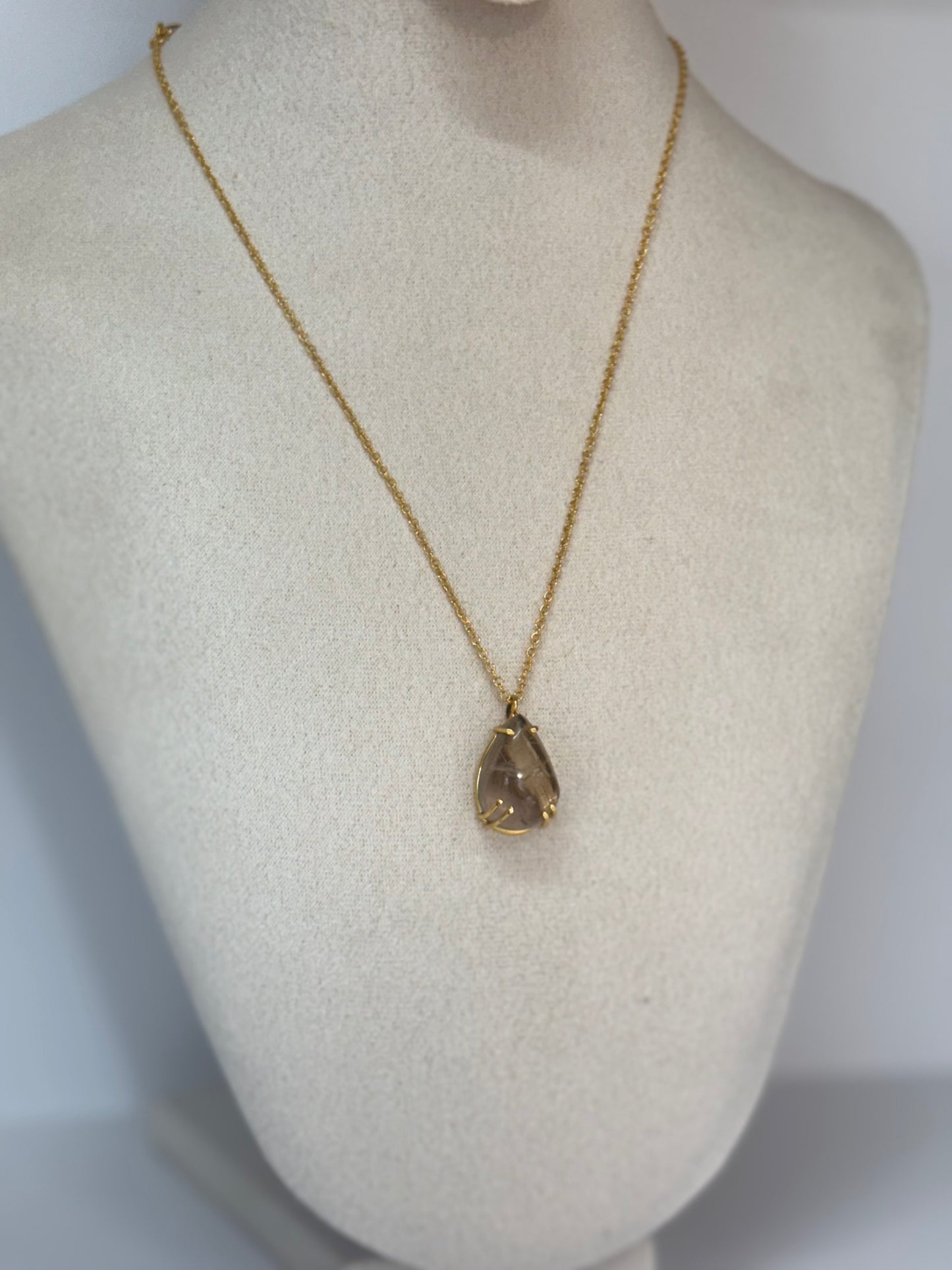 Collier Goutte Quartz Rutile