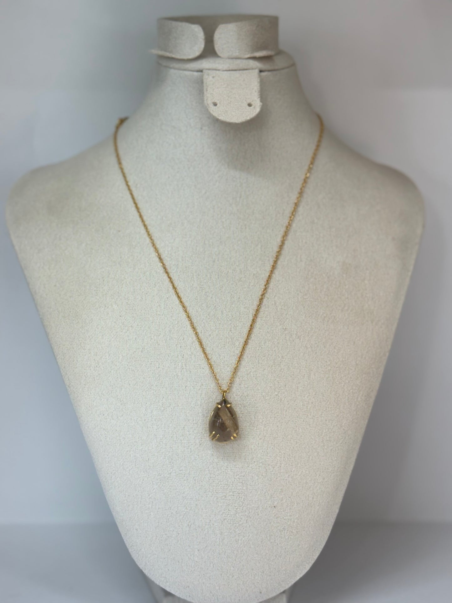 Collier Goutte Quartz Rutile