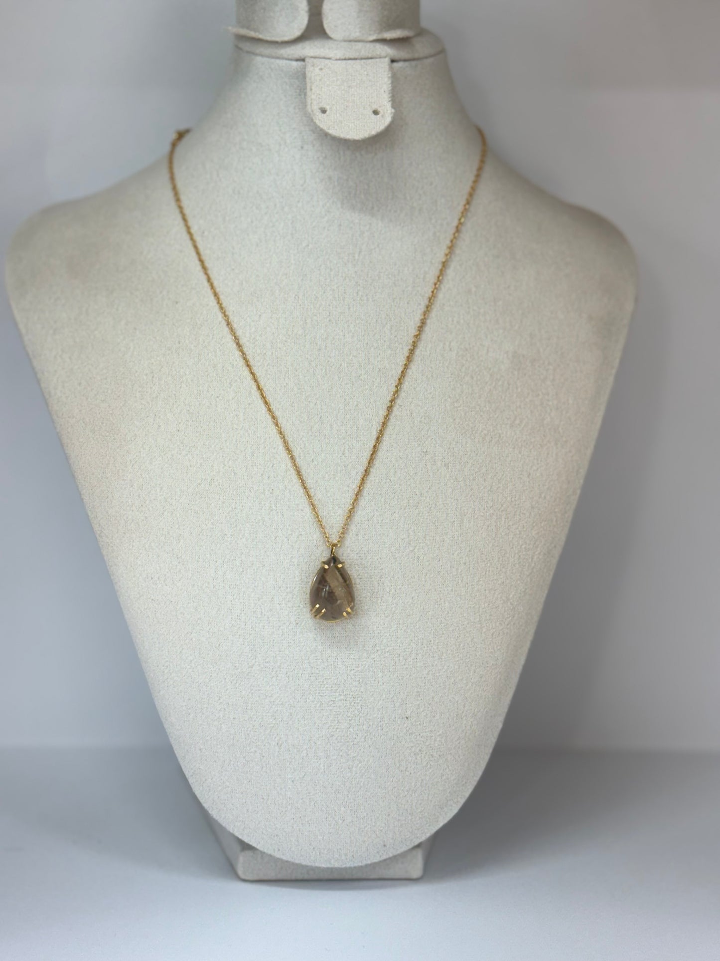 Collier Goutte Quartz Rutile
