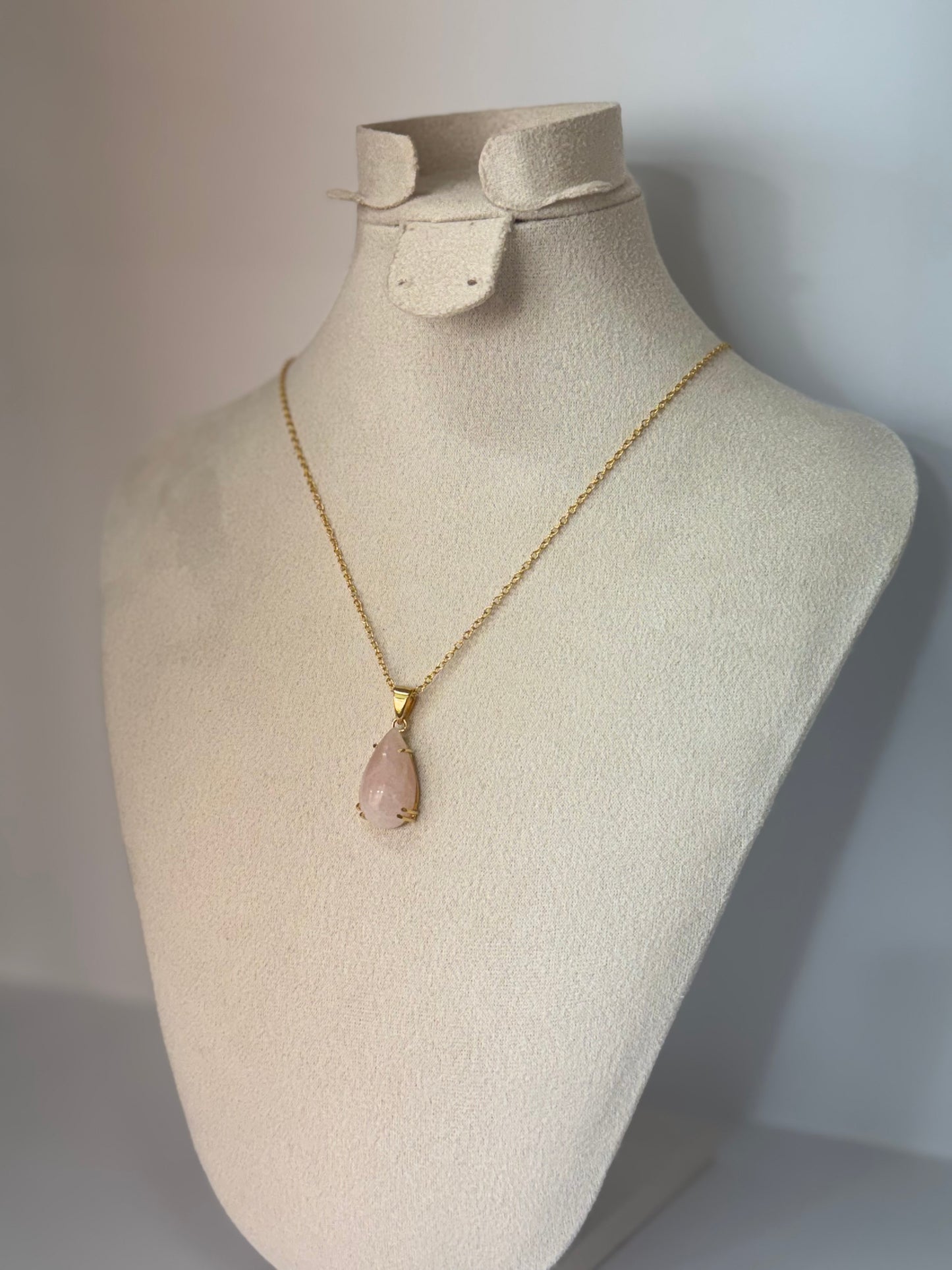 Collier Goutte de Quartz Rose