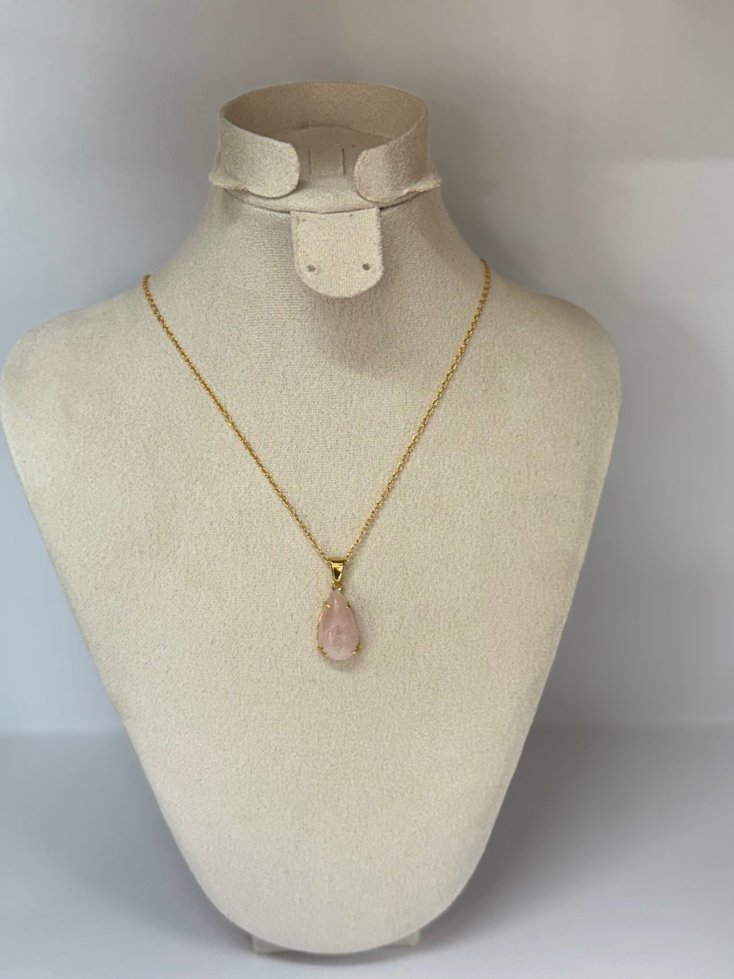 Collier Goutte de Quartz Rose