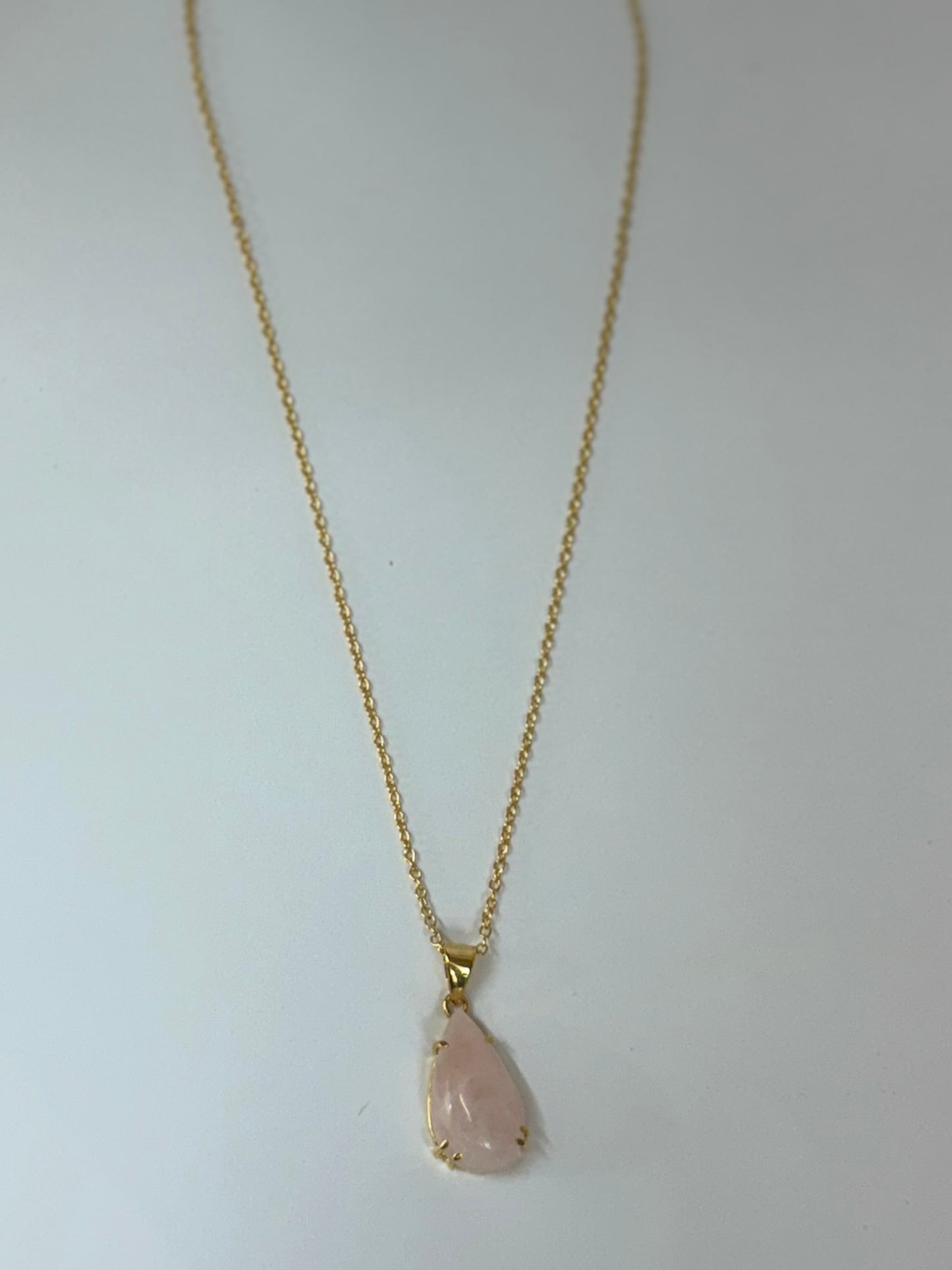 Collier Goutte de Quartz Rose