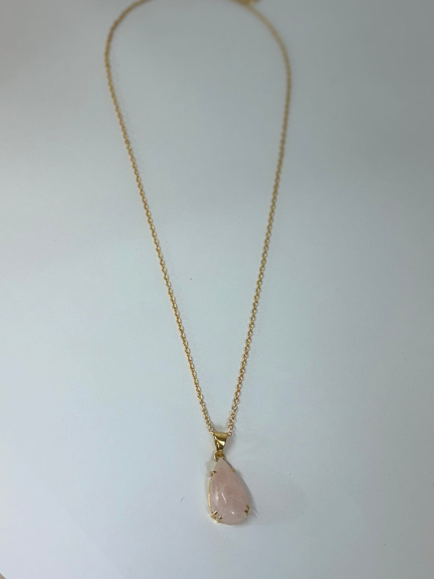 Collier Goutte de Quartz Rose