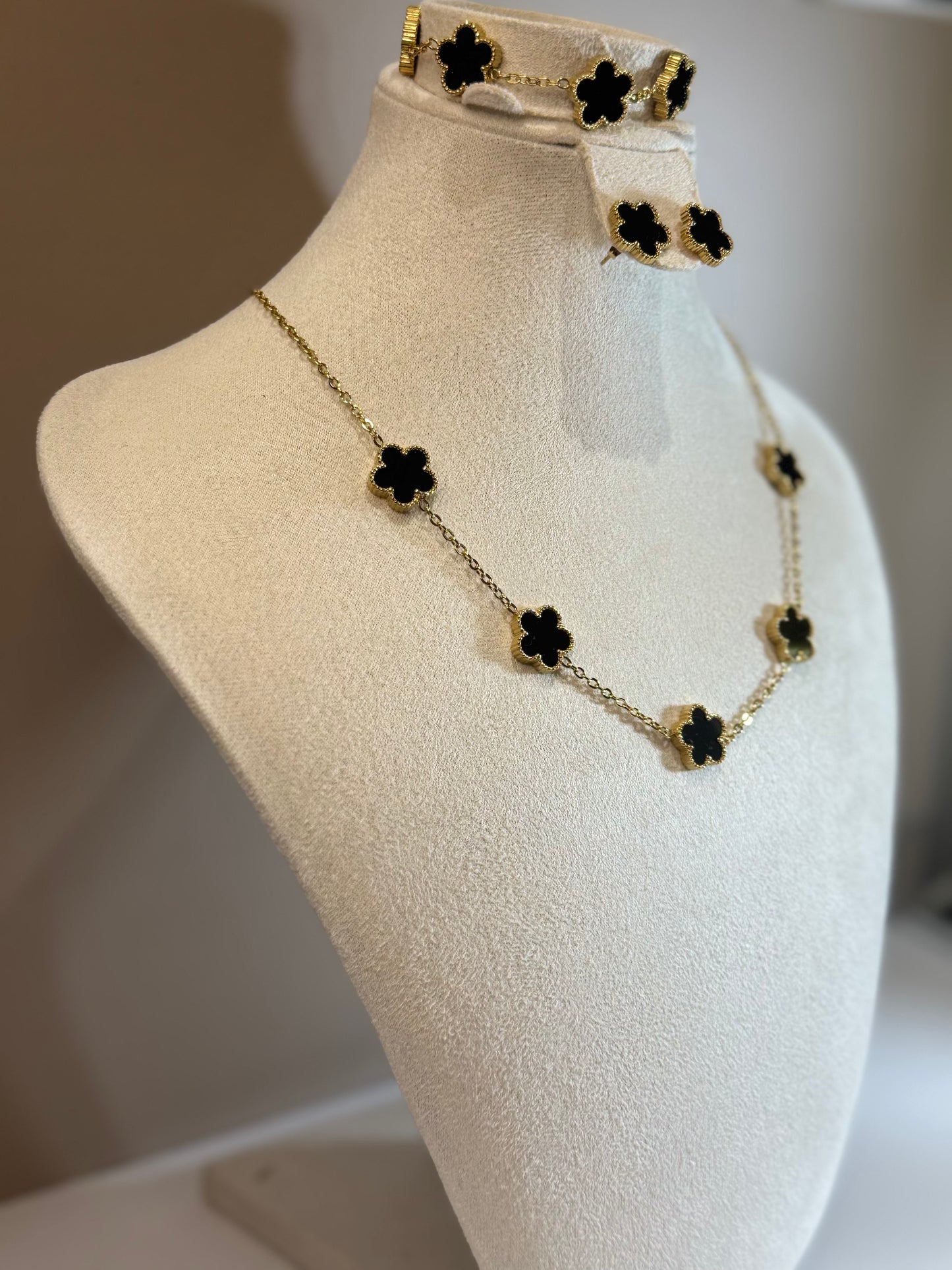 Parure Fleur d'Élise Noire