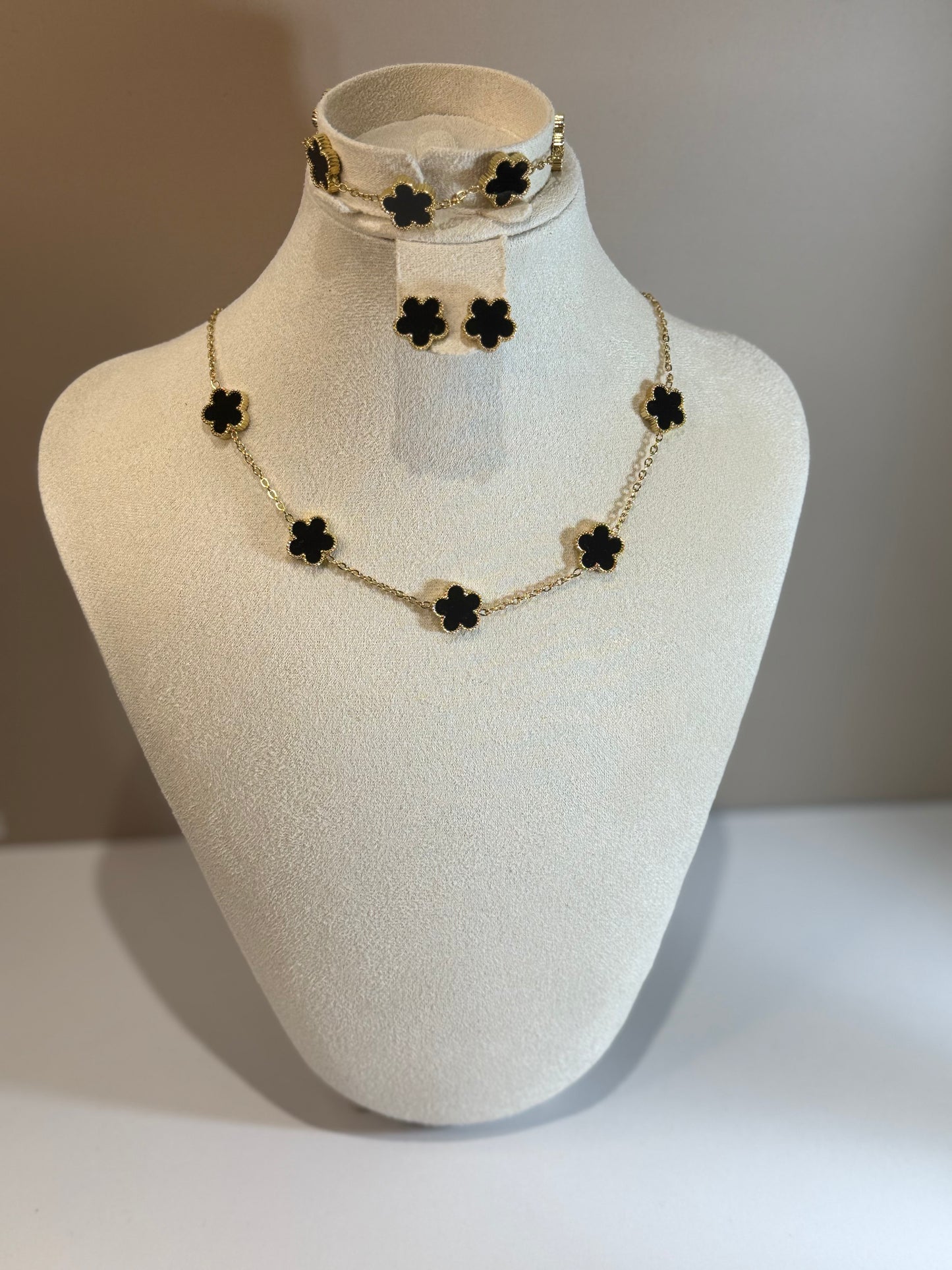 Parure Fleur d'Élise Noire
