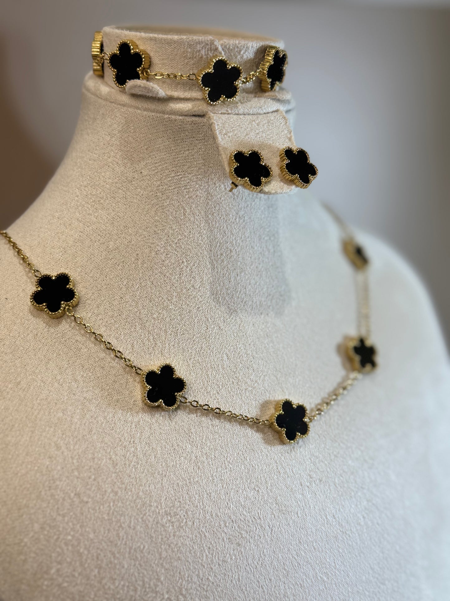 Parure Fleur d'Élise Noire