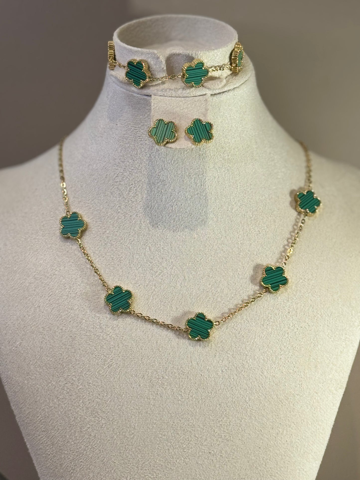 Parure Fleur d'Élise Vert Impérial