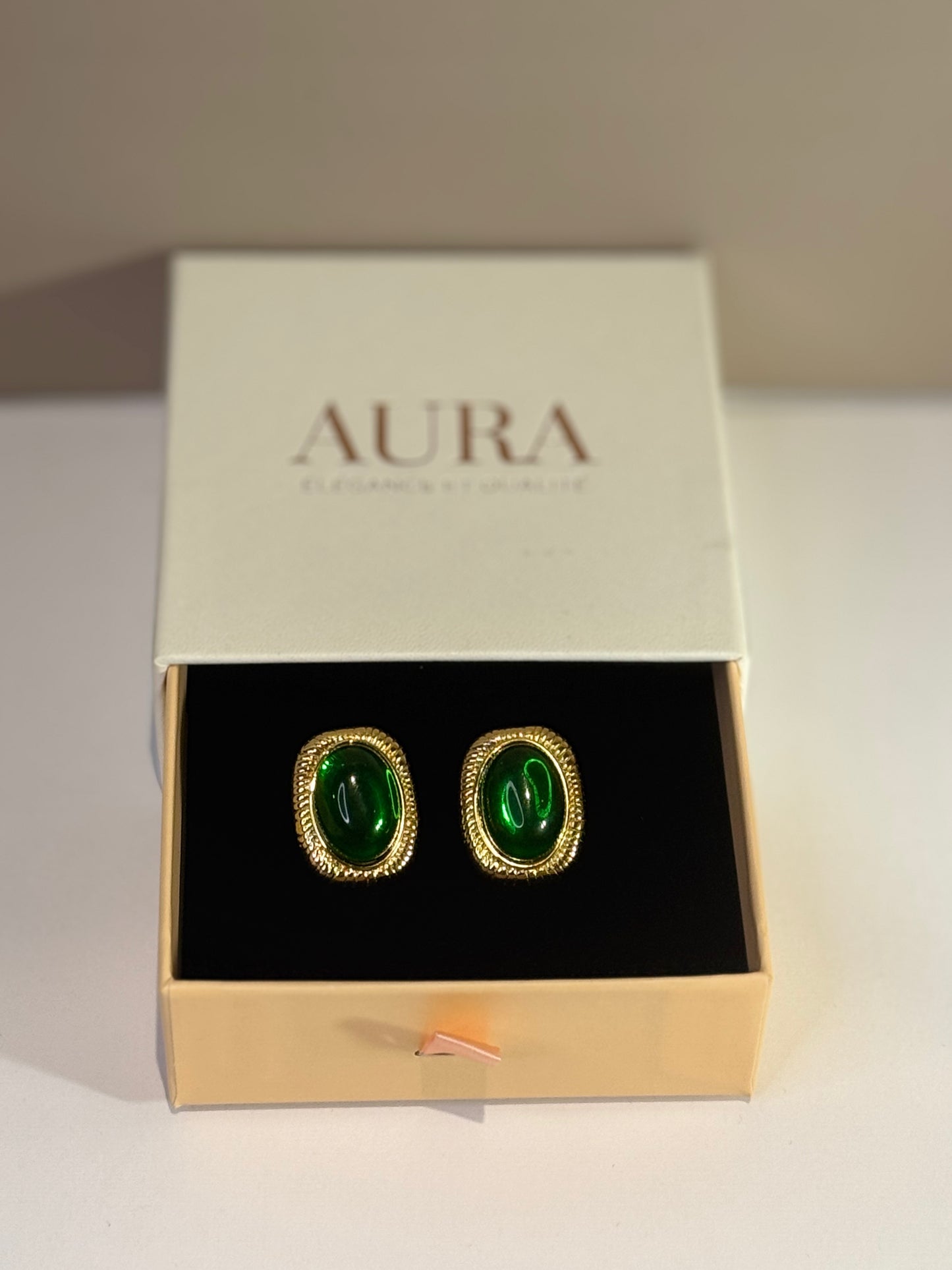 Boucles d’oreilles Émeraude Impériale