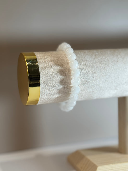 Bracelet Éclat de Paix (Jade blanc)