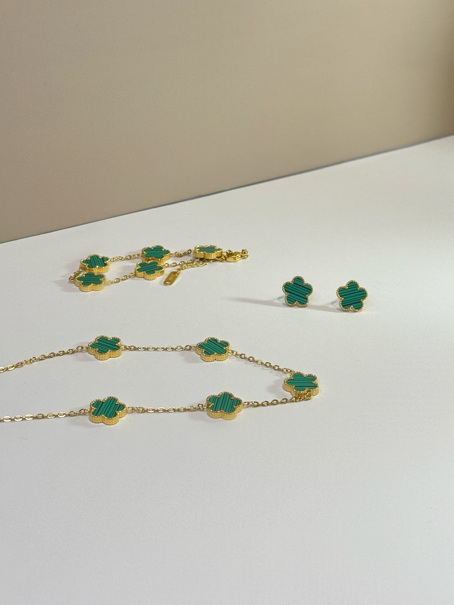 Parure Fleur d'Élise Vert Impérial