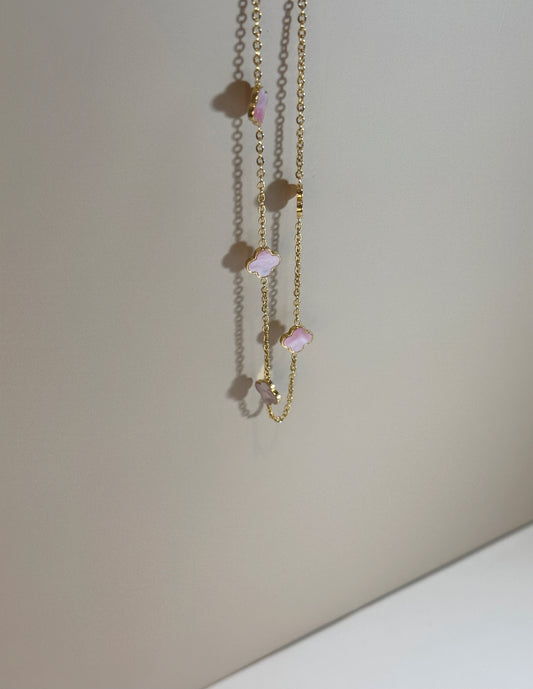 Collier Fleur d’Élise Rose Nacré