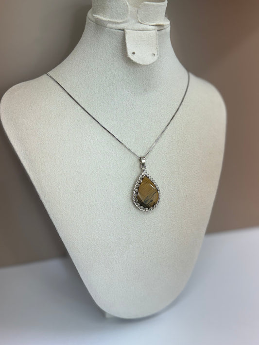Collier Flamme Solaire (Œil de tigre)