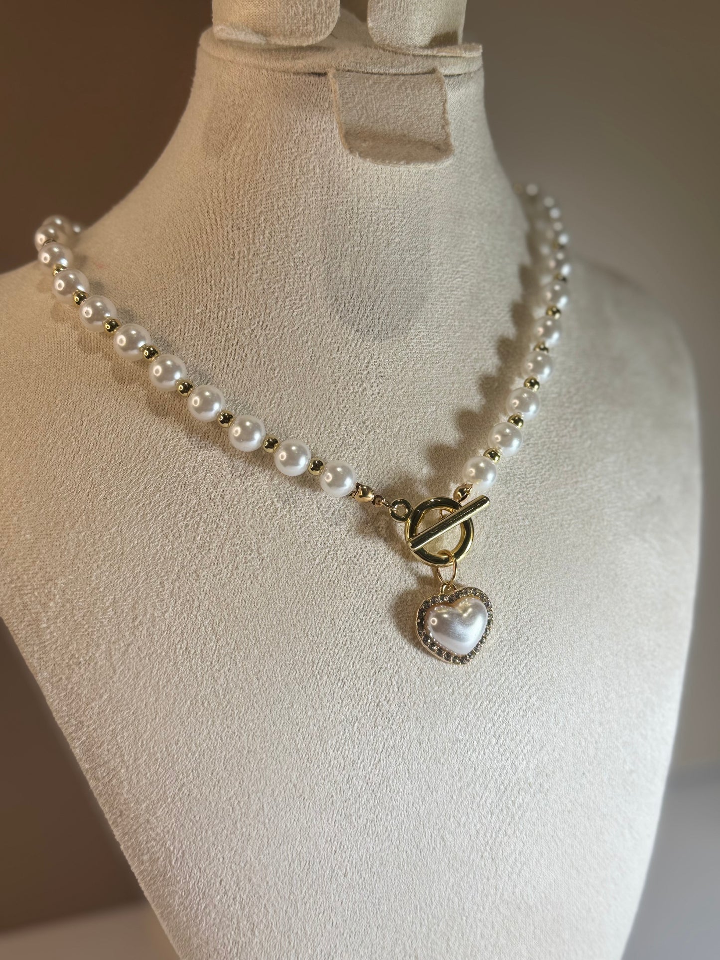 Collier Perlé Cœur Nacré