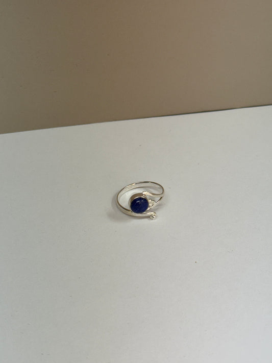 Bague Spirale Solaire en Lapis-Lazuli