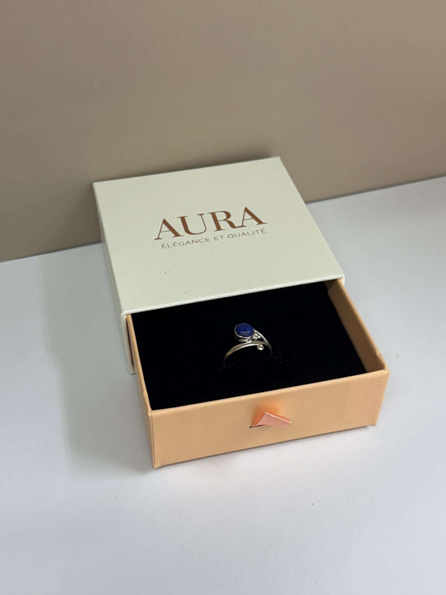 Bague Spirale Solaire en Lapis-Lazuli