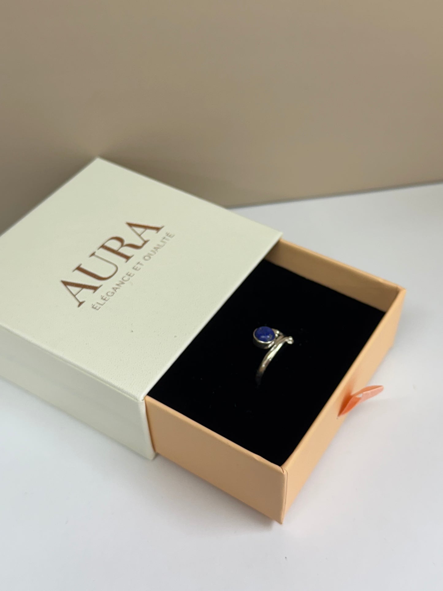 Bague Spirale Solaire en Lapis-Lazuli