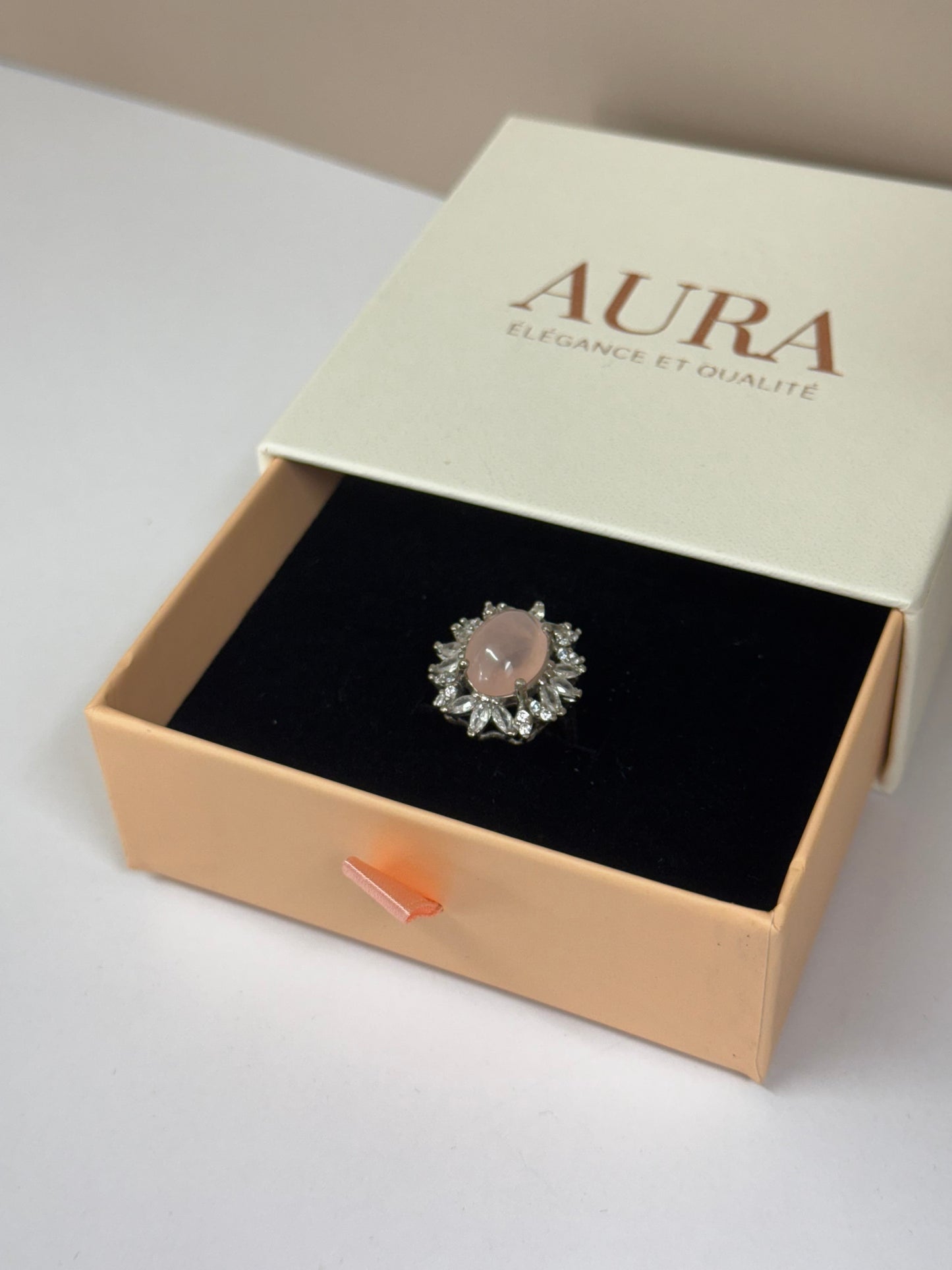 Bague Reine de Cœur (Quartz Rose)