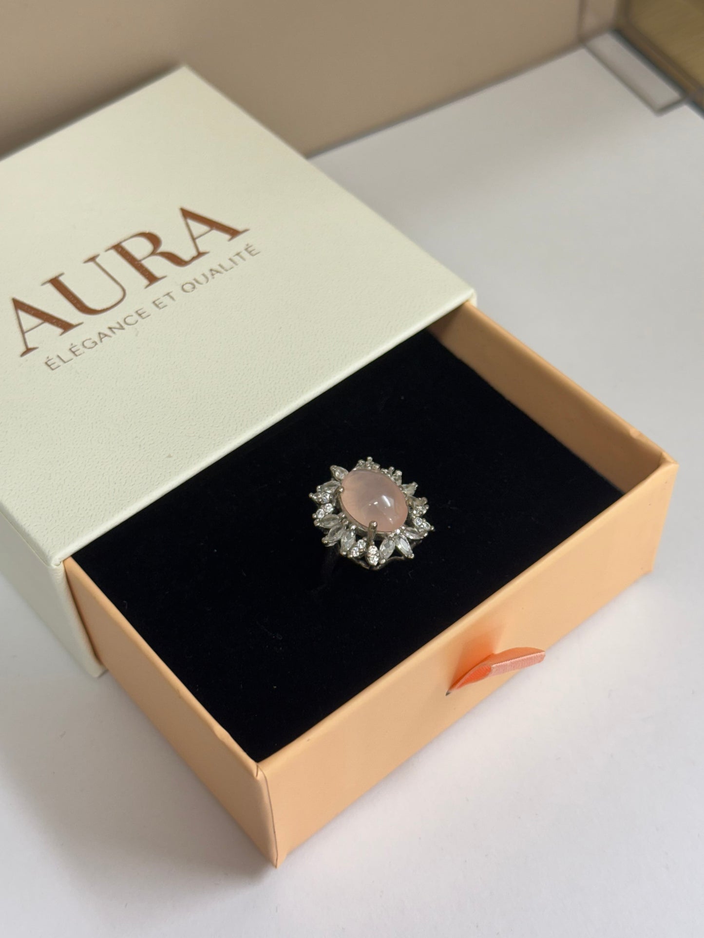 Bague Reine de Cœur (Quartz Rose)