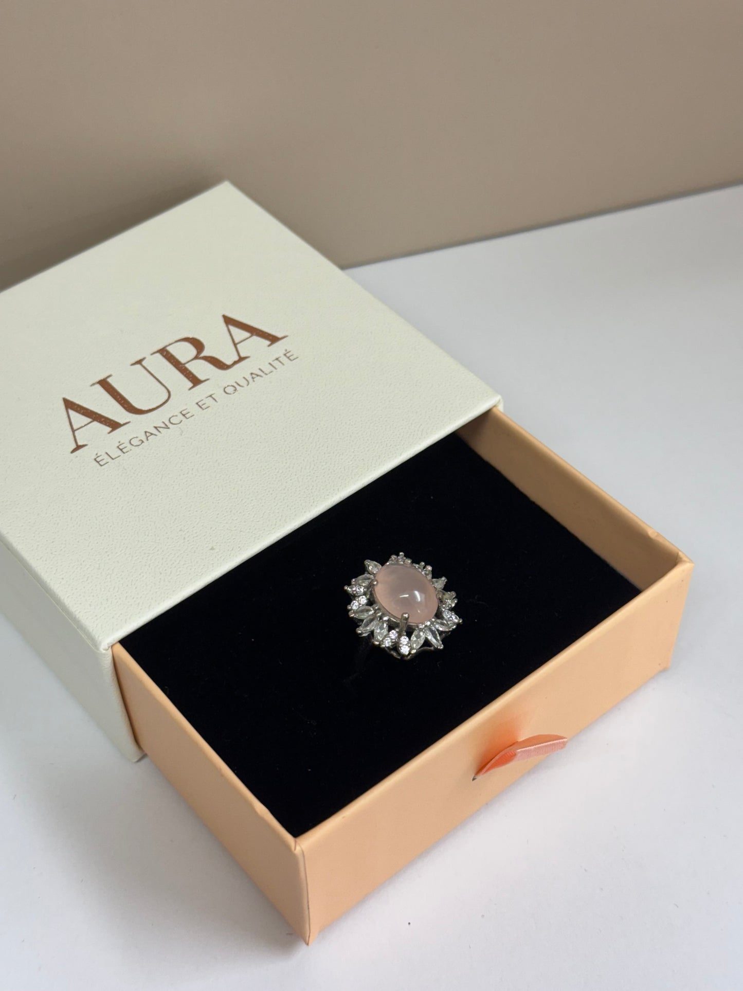 Bague Reine de Cœur (Quartz Rose)
