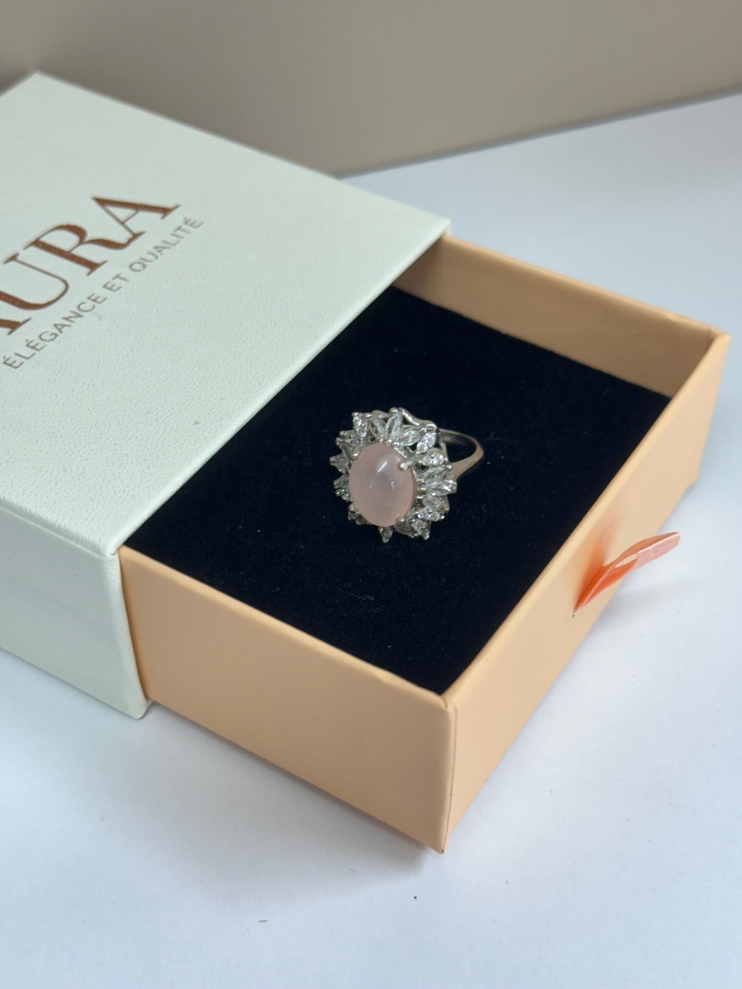 Bague Reine de Cœur (Quartz Rose)