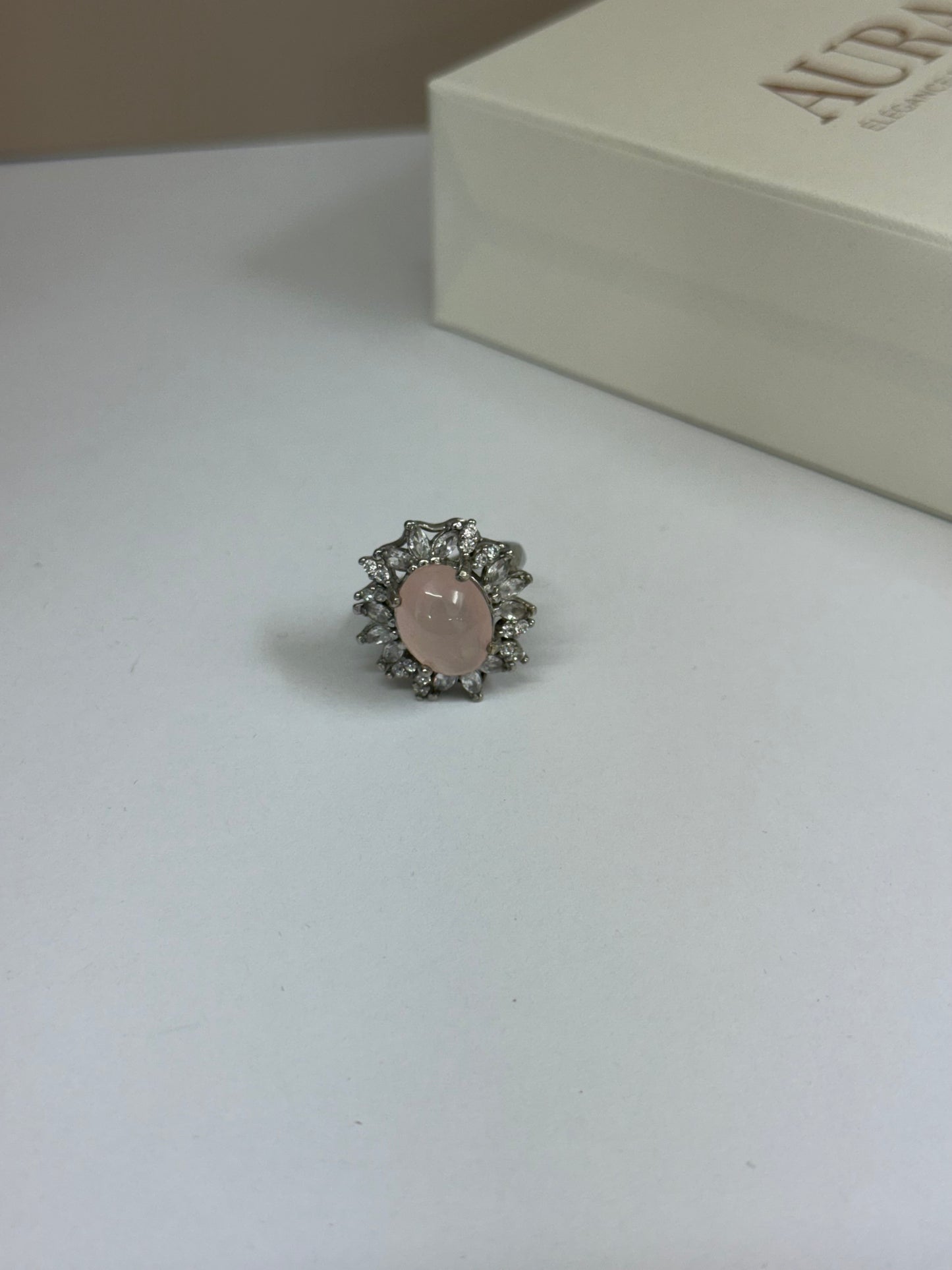 Bague Reine de Cœur (Quartz Rose)