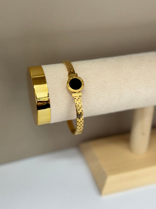 Bracelet Cercle Noir “LOVE”