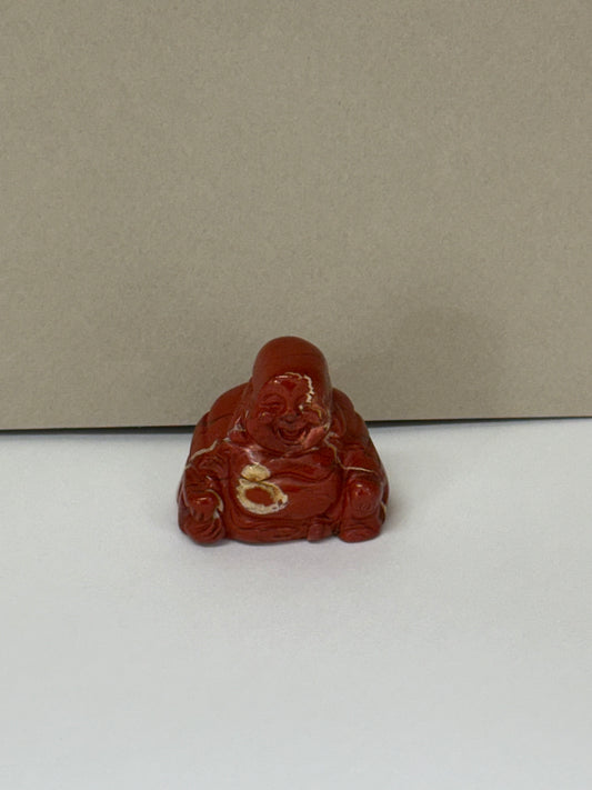 Statue de Bouddha Rieur – Jaspe Rouge