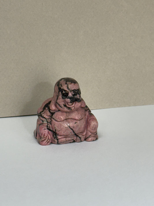 Statue de Bouddha Rieur – Rhodonite