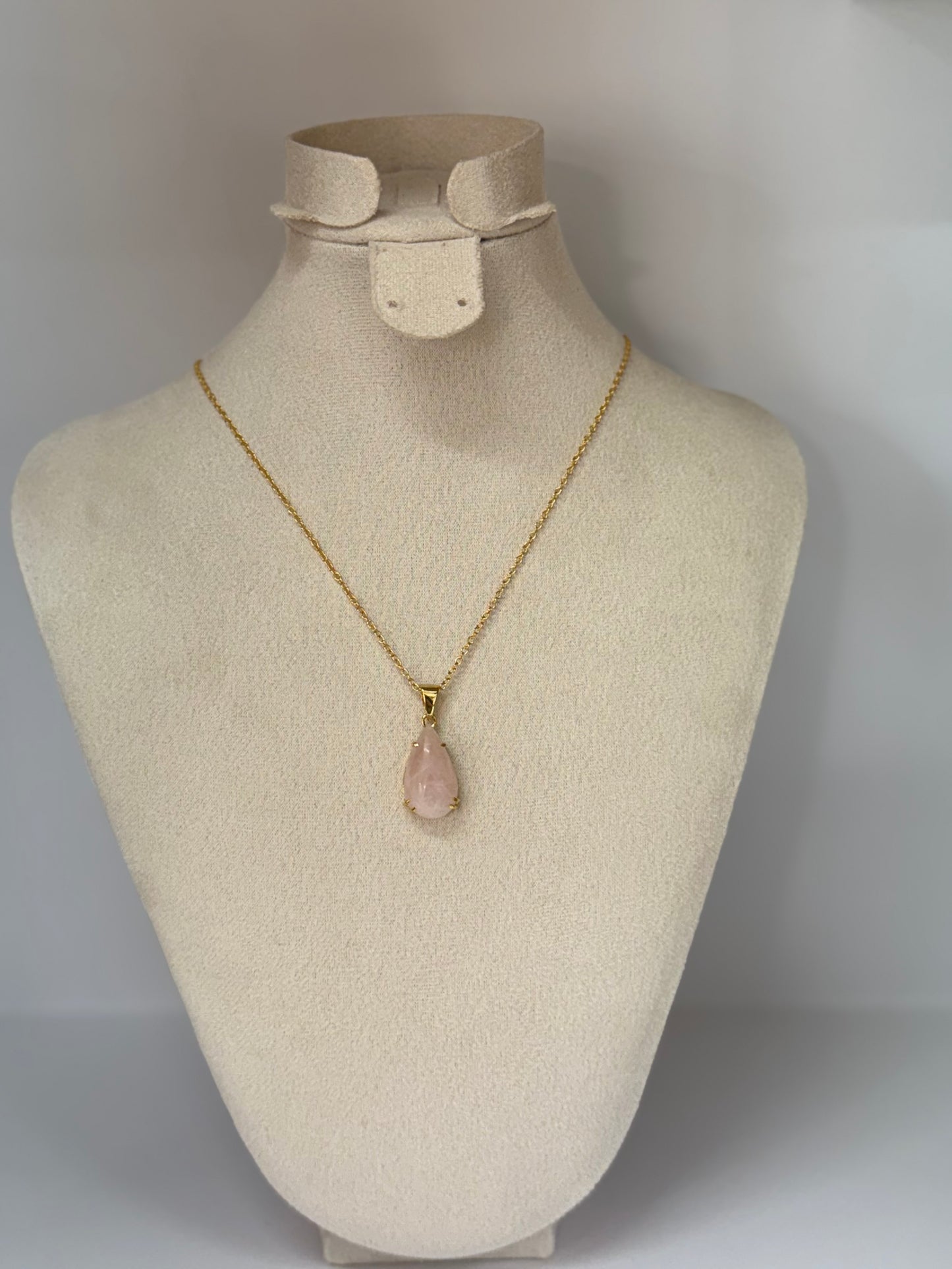 Collier Goutte de Quartz Rose