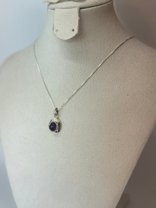 Pendentif Améthyste – Design Contemporain en Argent