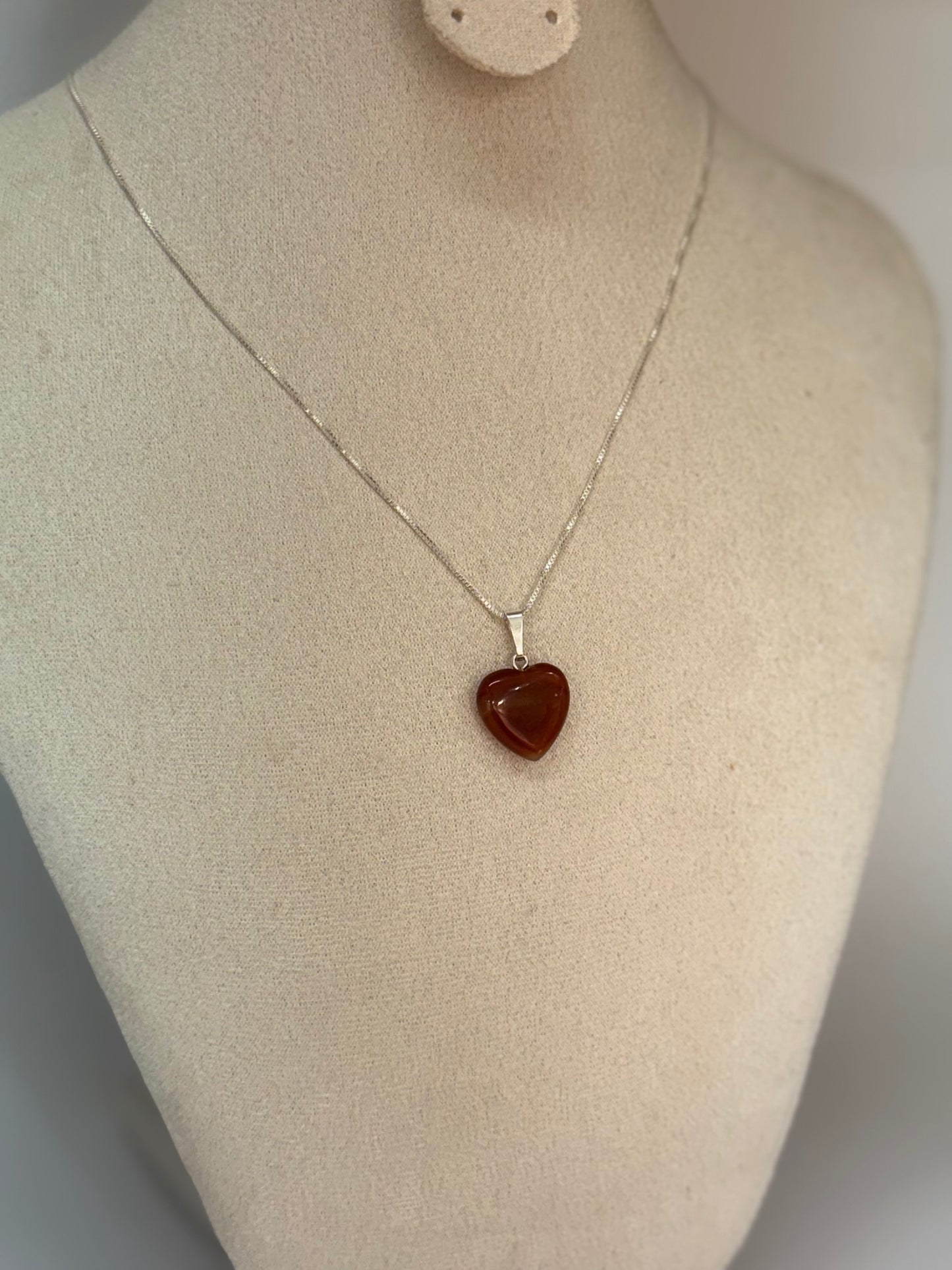 Pendentif Cœur en Cornaline – Confiance & Vitalité
