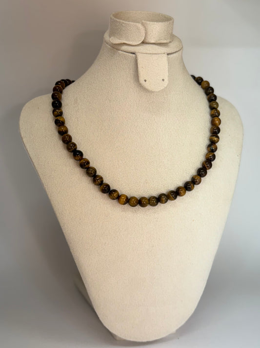 Collier en Œil de Tigre – Courage & Confiance