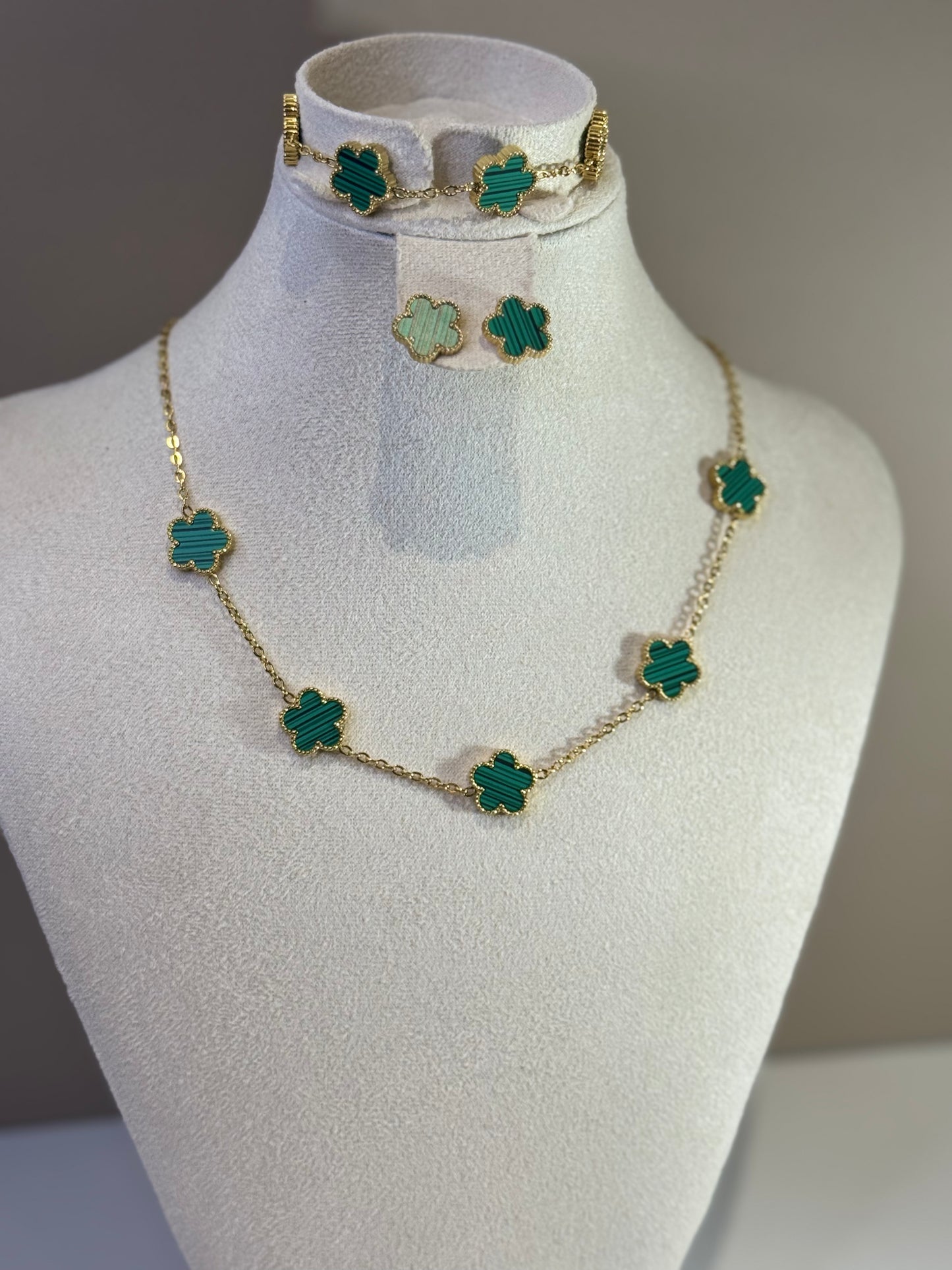 Parure Fleur d'Élise Vert Impérial
