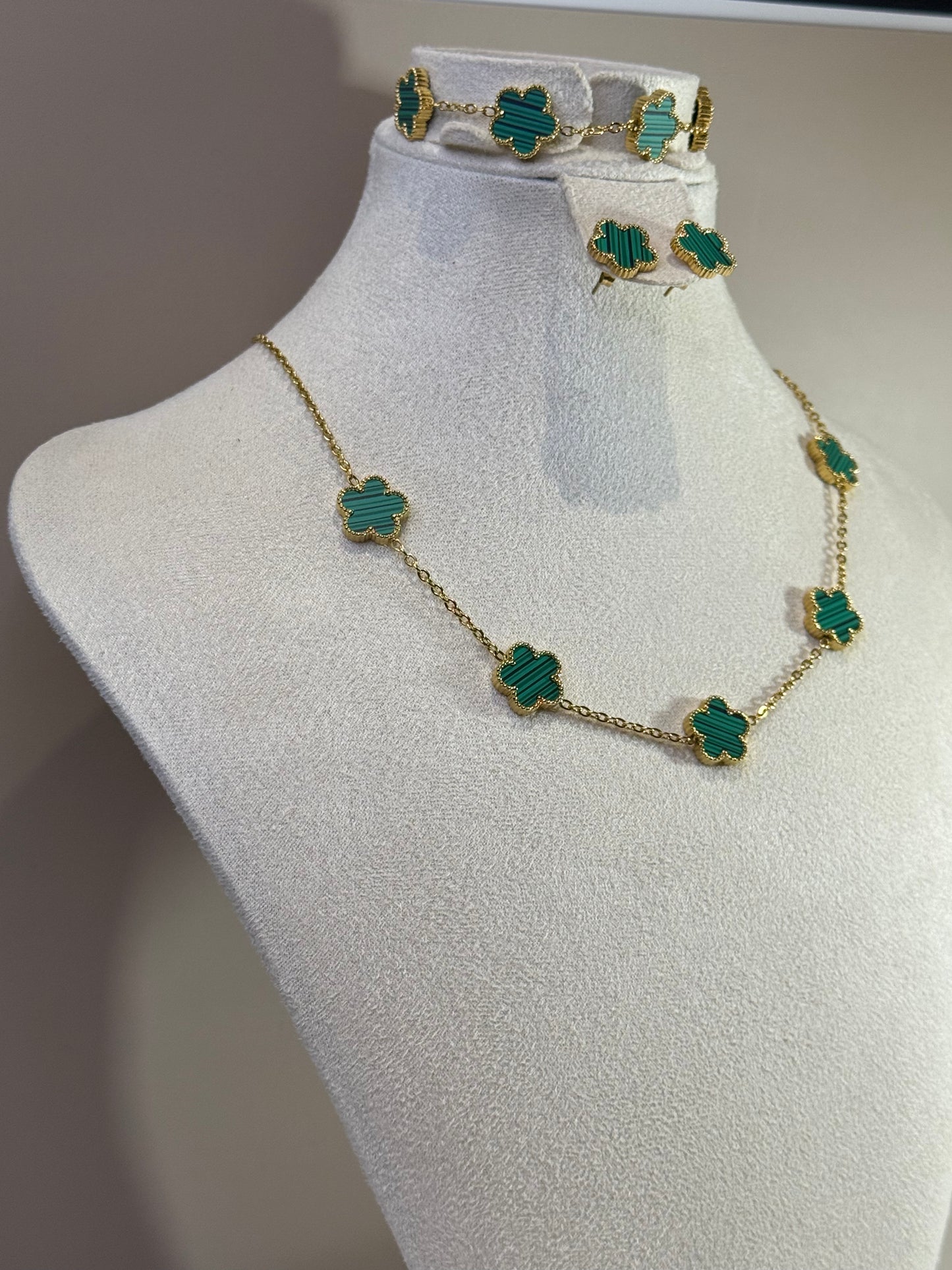 Parure Fleur d'Élise Vert Impérial
