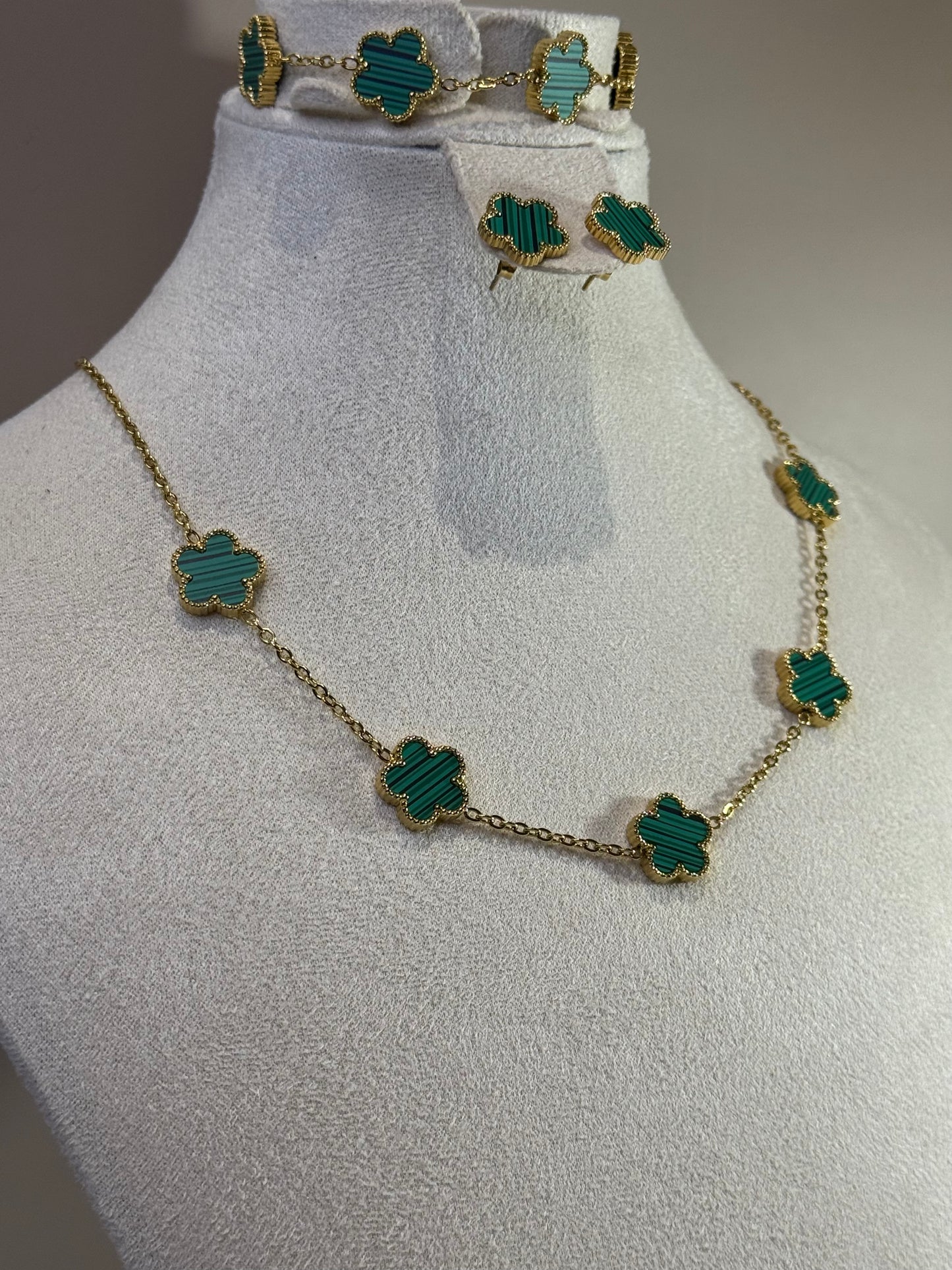 Parure Fleur d'Élise Vert Impérial