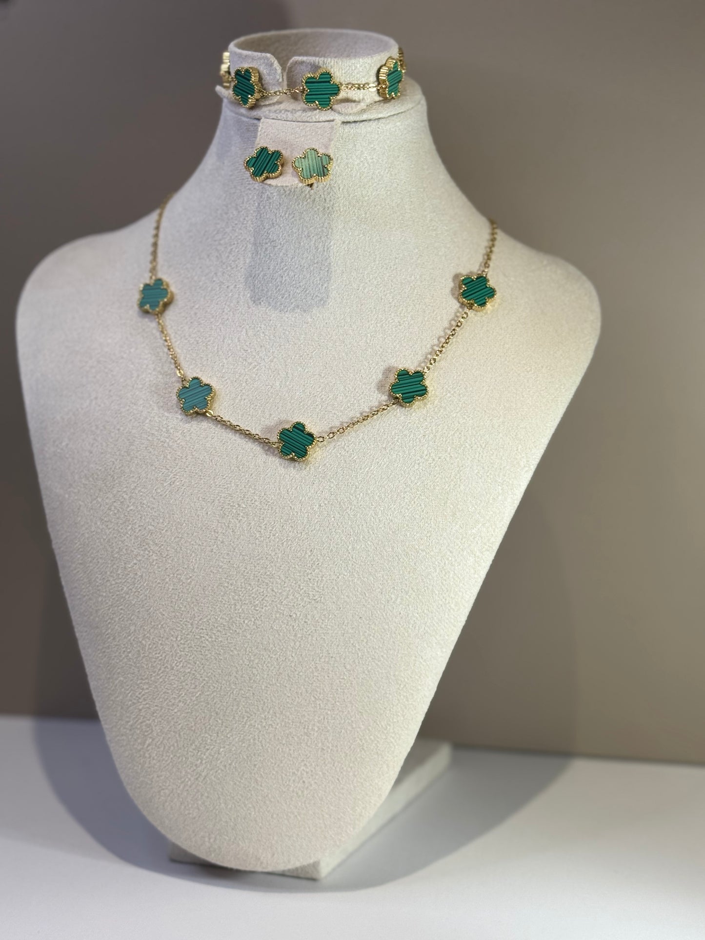 Parure Fleur d'Élise Vert Impérial