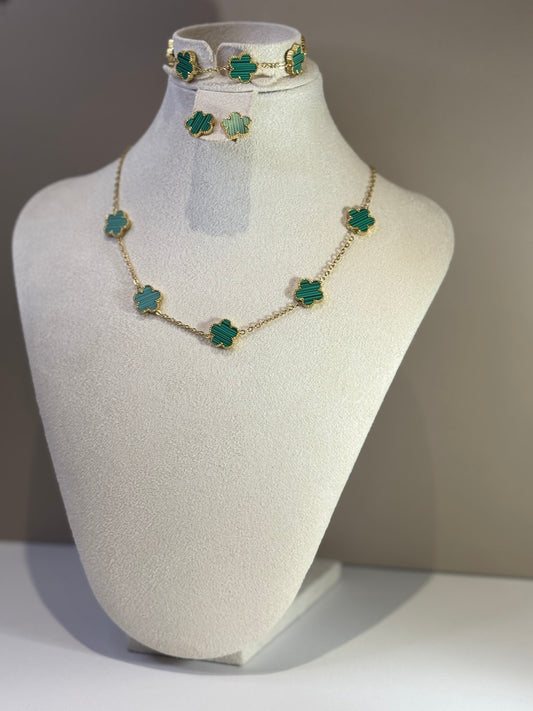 Parure Fleur d'Élise Vert Impérial