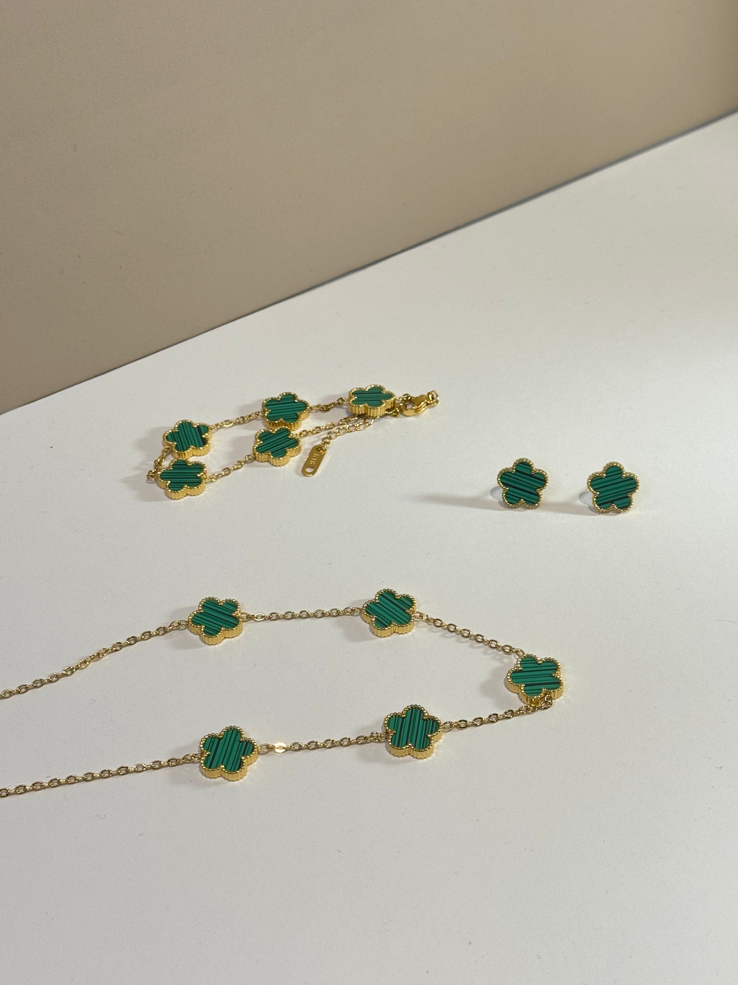 Parure Fleur d'Élise Vert Impérial
