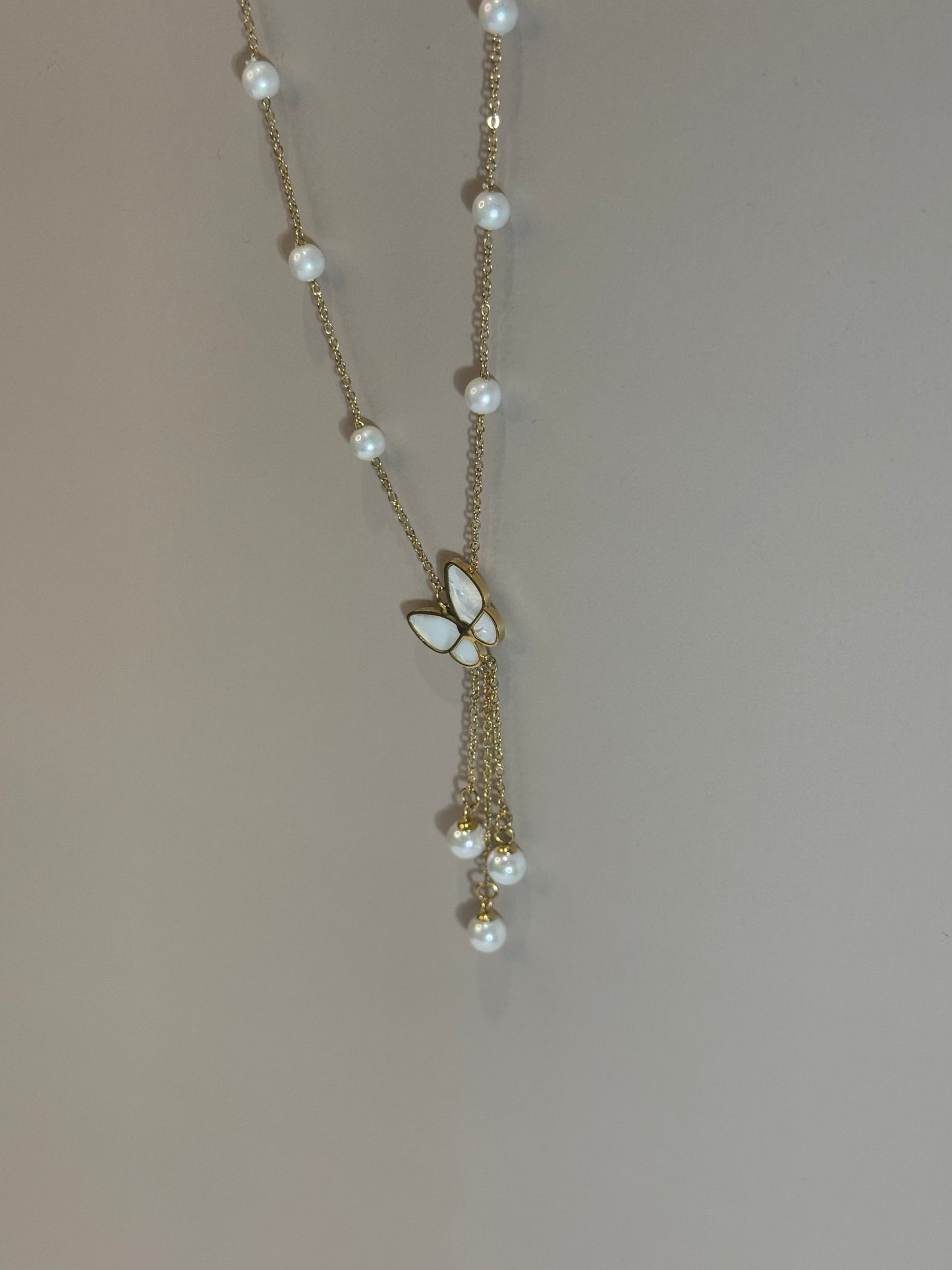 Collier Papillon Perlé